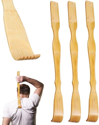 LIVIA HOME- Rugkrabber Bamboe - Handgemaakt - Uitschuifbaar - Lichaamsmassageapparaat - 45 cm - Duurzaam en splintervrij - Lichaamsmassage