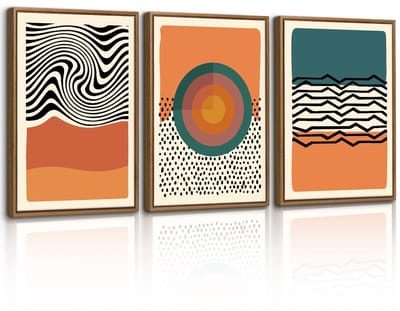Dailygoods- Wanddecoratie Vintage Canvas Set van 3 - Boho Abstracte Schilderijen - Minimalistische Kunstafdrukken - 40x60cm - Woonkamer/Slaapkamer Decor - Canvasprint