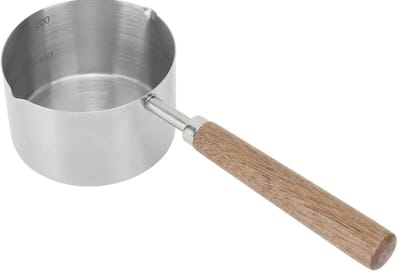 Dailygoods- Melkpan 200 Ml - Roestvrij Staal - Mini Steelpan - Boterwarmer - Antislip Handgreep - Gelijkmatige Verdeling