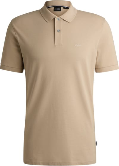 BOSS Pallas regular fit polo - pique - licht beige