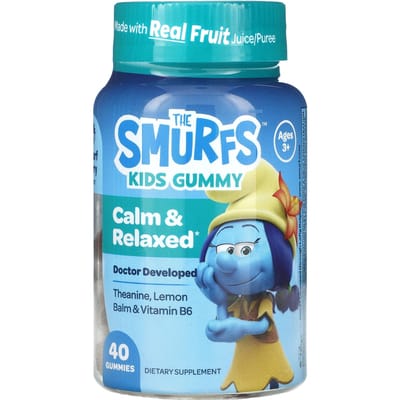 De Smurfen, kindergummies, kalmerend effect, vanaf 3 jaar, Smurfenbessen, 40 gummies