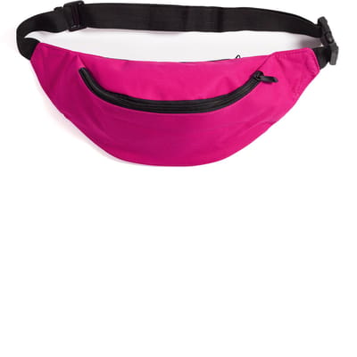 KIMU® Heuptas Roze - Fanny Pack Met Twee Vakken - Zwarte Band - Tas Schoudertas Sport Wandel Neon Festival