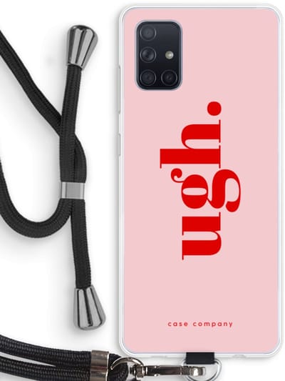 Case Company® - Hoesje met koord geschikt voor Samsung Galaxy A71 hoesje met Koord - Ugh - Telefoonhoesje met Zwart Koord - Bescherming aan alle Kanten en Over de Schermrand