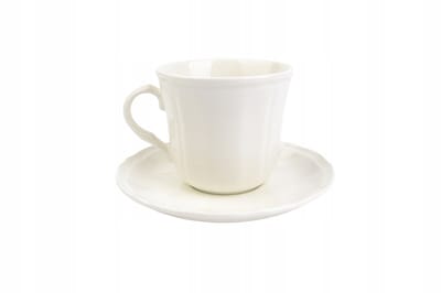 Bogucice Gino Crème Porseleinen Kop & Schotel 260ml - Retro Stijl