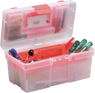 allit opbergkoffer McPlus Clear 16, PP, rood