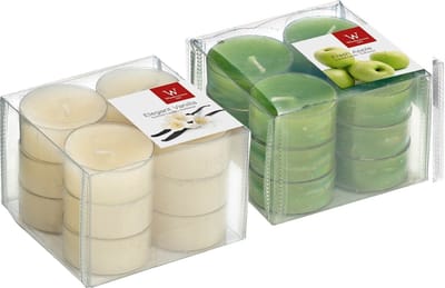 Geurkaarsen theelichtjes - 24 stuks - verse appel en vanille