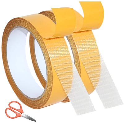 Dubbelzijdige stoffen tape 2,5 cm x 10 m - Sterke plakband voor tapijten, gordijnen en kleding, ideaal voor naaien en strijken zonder naald en draad