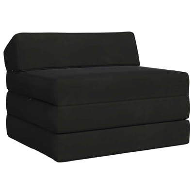vidaXL - Vouwbare - Sofa - Bed - Zwart - 200 - x - 70 - x - 10 - cm - Fluweel