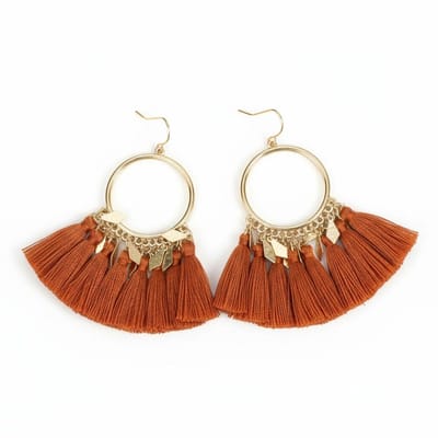 Aramat Jewels | Oorhangers | kwastjes Oorhangers met Ruitvormige Bedeltjes | Olijf Groen | |23mm | Metaal | Volwassenen | Verkleurd niet
