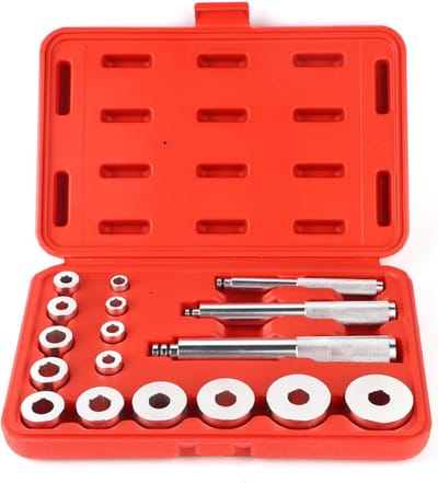 Wiellager Race Kit - Afdichtingen Driver Set - Auto Reparatie - 17 Delige Set - Aluminium Constructie - Zilver Adapters