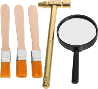 Graafset Educatief - Archeologie Speelgoed - Wetenschap Ontdekken - Complete Gereedschapsset - 12 x 6 cm - Diverse kleuren
