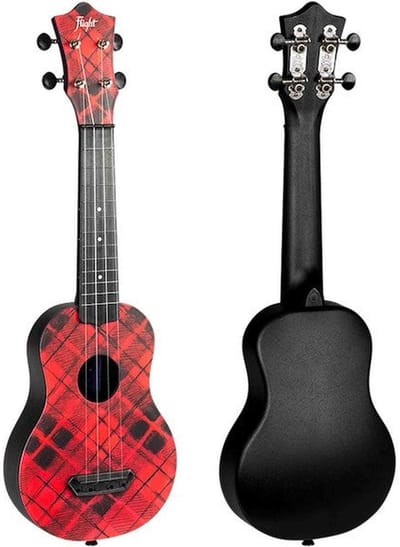 Flight UTS-40 PLAID Ultra Travel Soprano Ukulele met Polycarbonate Body en Fluorocarbon Snaren