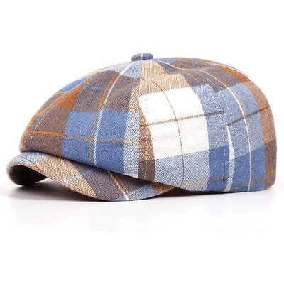 1 Pièce Beret à Carreaux Dégradé de Couleurs Décontracté Pour Hommes Femmes, Chapeau Avant-Garde Artistique, Design Fin, Chapeau Gavroche Rétro Britannique Printemps Été One Size gray