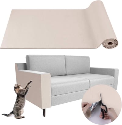Krabtapijt voor katten, sticker, bescherming, bank, krassen, katten, krabmat, bank, krabmat, bank (beige, 40 x 300 cm)