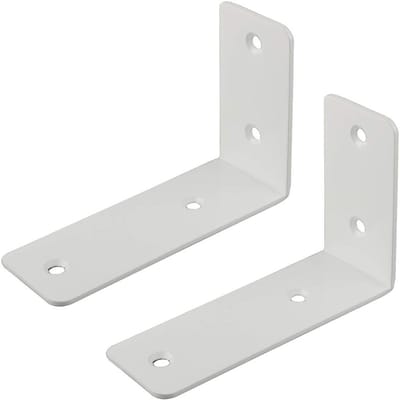 Stevige 12.5CM Wandplank Beugels - 2 Stuks Wit RVS Industrieel Plankdrager voor Thuisgebruik