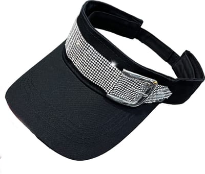 BamBella ® - Tennis Pet - Zwart - glitter - zonneklep zonnehoedje volwassenen hoed muts