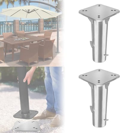 Parasolvoet Set - Grondanker Voet - Terras Stabiliseren - Roestbestendig Verzinkt - 2 Stuks - Metaal
