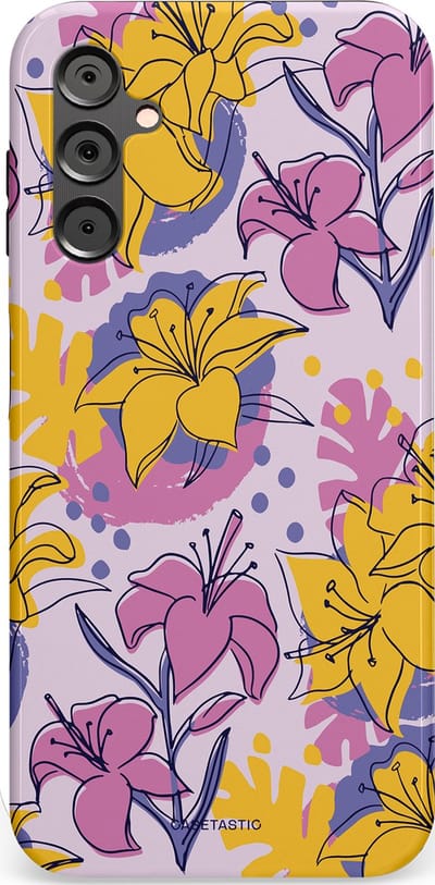 Casetastic Hoesje Geschikt voor Samsung A14 (5G/4G) - Stijlvolle Beschermende Duo-layer Case - Flora Fantasia