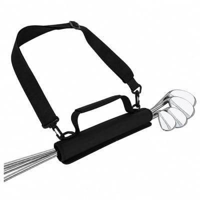 Compacte Golftas - Voor 3 clubs - Zwart - Hoogwaardige kwaliteit - Schouderband - Driving Range - Lichtgewicht - Gemakkelijk mee te nemen - Draagtas -