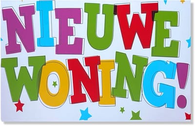 Nieuwe Woning Wenskaart - 12x17cm - Gevouwen Verhuisd kaart inclusief envelop - Nieuw Huis