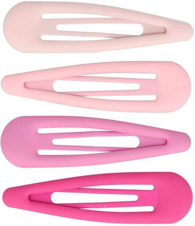 Haarsoires Haarspeld Klikklak 6cm - Epoxy - Matte Kleur Roze - Set van 4 - Haarclip Speldjes - Makkelijk in Gebruik - Haaraccessoires voor Volwassenen & Kinderen - Hair Clip - Decoratieve Haaraccessoire