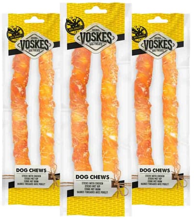 Voskes Hondensnack Stick Met Kip 25 cm - 3 x 2 stuks - Voordeelverpakking