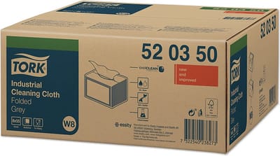 Tork Premium 520 werkdoek 1-lgs grijs vouw, 32x39cm, doos a 440 doek