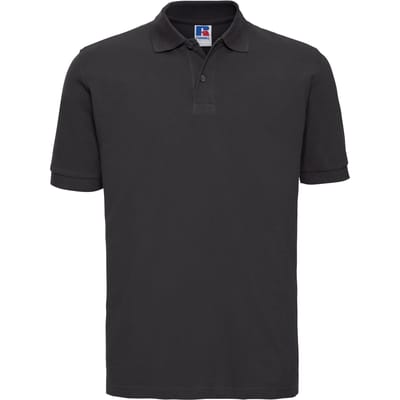 Russell Heren 100% Katoenen Korte Mouw Poloshirt (Zwart)