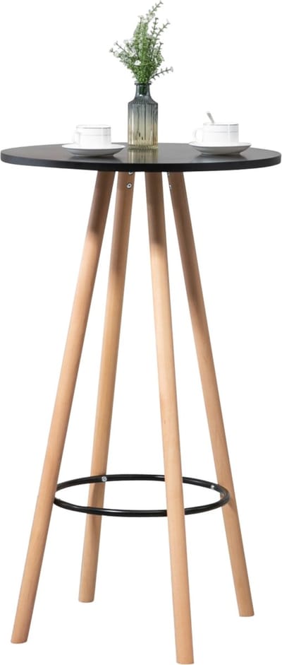 CLP Livia statafel - Bartafel - Partytafel - Rond - natura/zwart