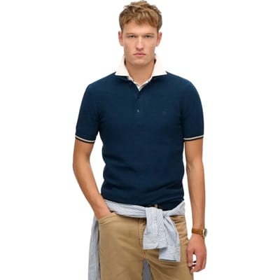 Superdry M1110441a Korte Mouw Poloshirt Blauw L Man