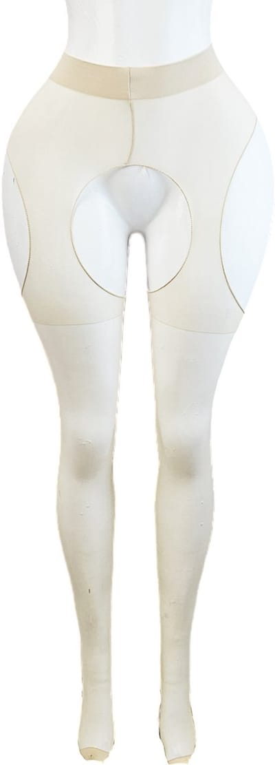 BamBella ® - Panty -Onesize - open kruis hoge kousen broek Dames - Onesize - sexy Erotische lingerie van kant zwart