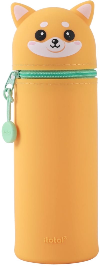 I-TOTAL® - Zachte siliconen etui voor school, uitschuifbaar met contourvorm (Shiba)