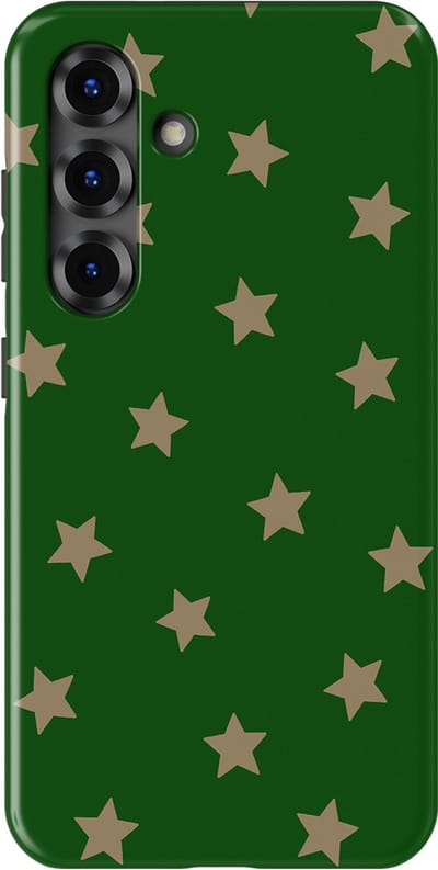 DripCase Hoesje Samsung Galaxy S25 FE | Sterren Design | Magnetisch Opladen | 2-in-1 Ontwerp | Stars Backcover Forest Gold