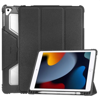 Accezz Tablet Hoes - Geschikt voor Apple iPad 9/8/7 10.2 inch (9e generatie 2021 / 8e generatie 2020 / 7e generatie 2019) - Trifold Bookcase - Zwart