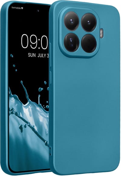 kwmobile metallic telefoonhoesje van TPU - geschikt voor Xiaomi 15T Pro - Flexible case voor smartphone - In Metallic carabisch blauw