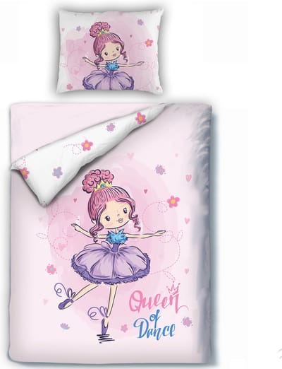 Decoware Kinderdekbedovertrek Queen of Dance 140x220 cm – Katoen Renforcé – Eenpersoons - Ballet Thema - Met Kussensloop