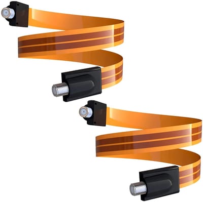 Dailygoody - Flat Coaxial RG6 F Type Jumper Kabel - 2-pack F Female naar Female voor TV Antenne - Betrouwbare Verbinding - Geschikt voor HD TV - Perfe