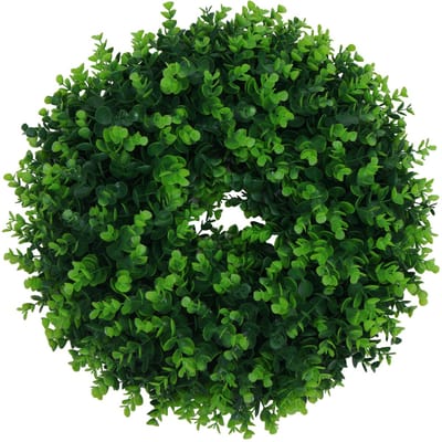 Kunstkrans MCW-O97, deurkrans, tafelkrans, decoratieve buxus, binnen/buiten, Ø 45 cm