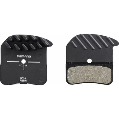 Resin fietsremblokjes met vin en veer met splitpen Shimano H03A-RF (x2)