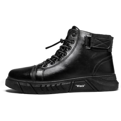 Luxe Hoge Kwaliteit Hoge -Top Schoenen Martin Boots Antislip Tooling Boots Motorlaarzen Trend Retro Veterschoenen Herenschoenen 44 black