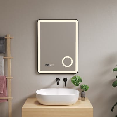 Spiegel Pescara met LED verlichting 70x50x4 cm zwart