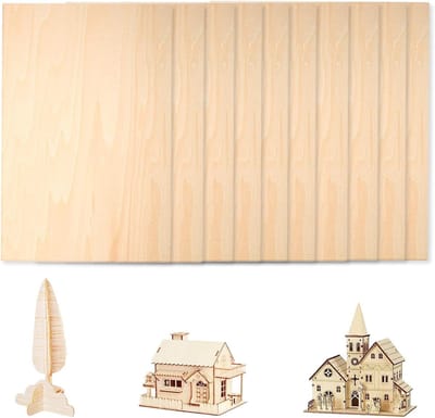 Set van 10 Balsa Houten Platen 300 x 200 x 1,5 mm voor Knutselen, Modelbouw en Schilderen, Perfect voor Graveren en Pyrografie