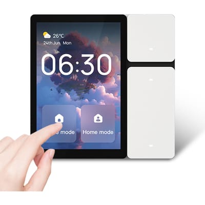 3.5 inch Smart Home Bedieningspaneel met 3-voudig Relais Touchscreen en 3 Knops Alles-in-één APP-bediening wit