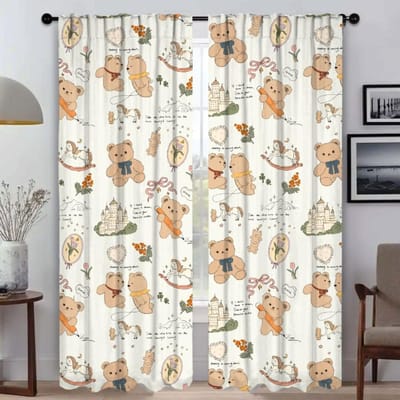 Kawaii Dieren Home Interieur Gordijnen 2 Stuks Raamgordijn voor Kamer 2 Paneel Scheidingswand Halloween Decoratie Shades Woonkamer Kind W60xH90cmx2pcs-CL