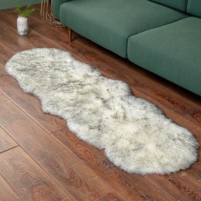 Tapis moelleux en fausse fourrure douce, fauteuils modernes pour salon, décoration, coiffeuse, Tatami, chambre à coucher, cheveux longs 1.0P Shape 45x65cm white