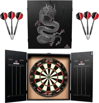 Compleet Dartcentrum voor Thuis - Inclusief Dartbord, Kast en 2 Dartsets
