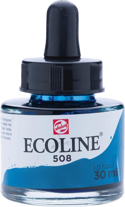 Talens Ecoline waterverf flacon van 30 ml, pruisischblauw 3 stuks