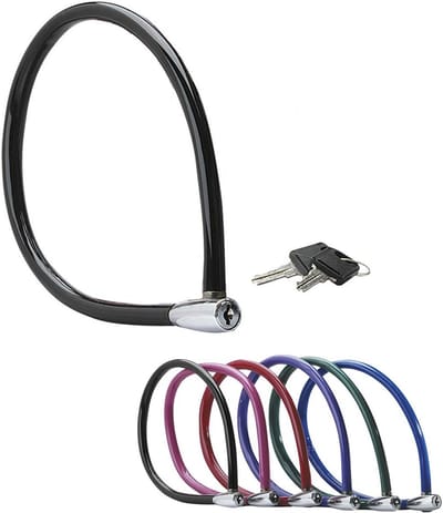 Famanu - Fietskabelslot Sleutel [55 cm Kleurrijke kabel] [Buiten] 8630-F – voor (Elektrische) fietsen, Skateboards, Kinderwagens, Grasmaaiers en andere Buitenapparatuur