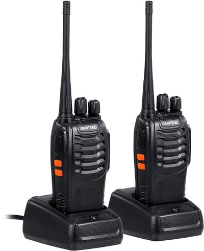 Walkie Talkie 400-470MHz – 16 Kanalen – 1500mAh Oplaadbaar – 2 Stuks met Antenne – Voor Bouw, Camping & Outdoor