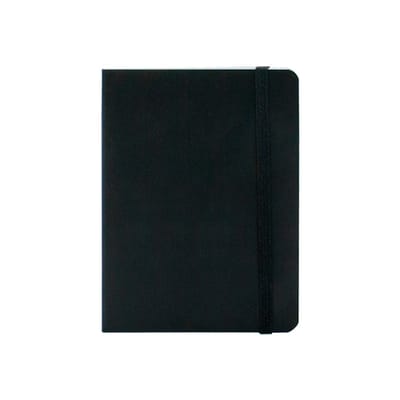 SOHO Notitieboek – Collegeblok – Lijntjespapier – Notitieboek met zachte kaft – 192 pagina’s – Voorzien van elastiek – A6 – Zwart